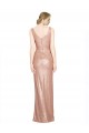 Sleeveless Rose Gold Sheath V-Neck Bridesmaid Dress / Evening Dress Maidstone