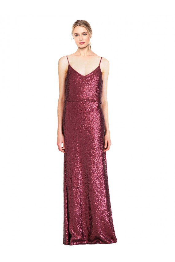 Sleeveless Burgundy A-Line Halter Neck Formal Evening Gown / Prom Dress / Bridesmaid Dress Maidstone