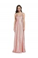 Sleeveless Rose Gold Low Back Sheath V-Neck Formal Evening Gown / Prom Dress / Bridesmaid Dress Maidstone