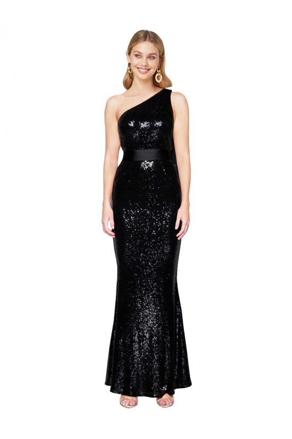 Sleeveless Black Mermaid One Shoulder Formal Evening Gown / Prom Dress / Bridesmaid Dress Maidstone
