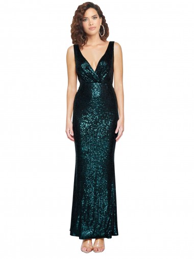 Sleeveless Dark Green Mermaid V-Neck Bridesmaid Dress / Evening Dress Maidstone