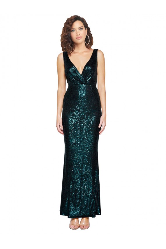 Sleeveless Dark Green Mermaid V-Neck Bridesmaid Dress / Evening Dress Maidstone