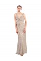 Sleeveless Silver Low Back Sheath V-Neck Formal Evening Gown / Prom Dress / Bridesmaid Dress Maidstone