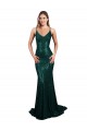 Sleeveless Dark Green Low Back Mermaid V-Neck Formal Evening Gown / Prom Dress / Bridesmaid Dress Maidstone