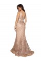 Sleeveless Rose Gold V-Back Mermaid V-Neck Formal Plus Size Evening Gown / Prom Dress / Bridesmaid Dress Maidstone