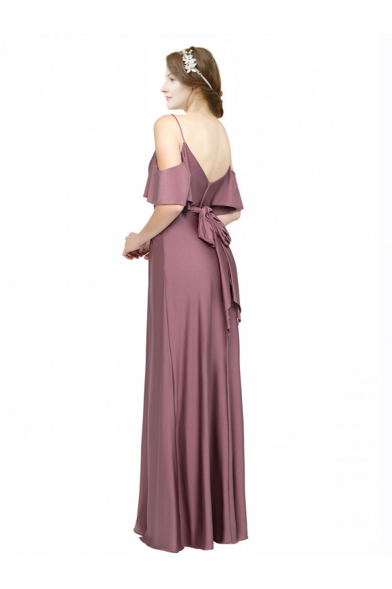 Cold Shoulder Low Back Sheath Off the Shoulder Formal Evening Gown / Prom Dress / Bridesmaid Dress Maidstone
