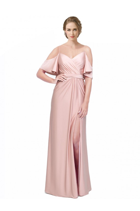 Cold Shoulder Low Back Sheath Off the Shoulder Formal Evening Gown / Prom Dress / Bridesmaid Dress Maidstone