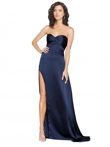 Sleeveless Sapphire Low Back A-Line Sweetheart Formal Evening Gown / Prom Dress / Bridesmaid Dress Maidstone