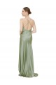 Sleeveless Smoke Green Criss Cross Open Back A-Line Cowl Neck High Low Evening Gown / Prom Dress / Bridesmaid Dress Maidstone