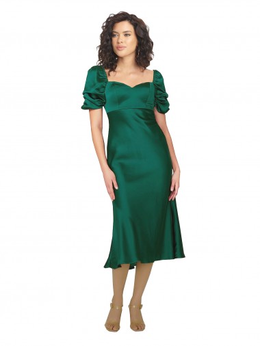 Short Sleeves Hunter Low Back A-Line Sweetheart Formal Evening Gown / Prom Dress / Bridesmaid Dress Maidstone