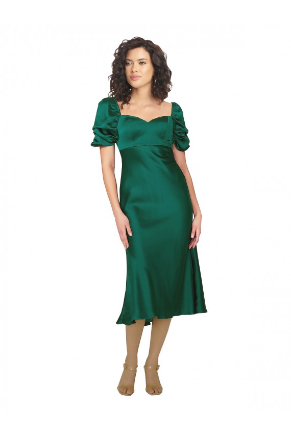 Short Sleeves Hunter Low Back A-Line Sweetheart Formal Evening Gown / Prom Dress / Bridesmaid Dress Maidstone