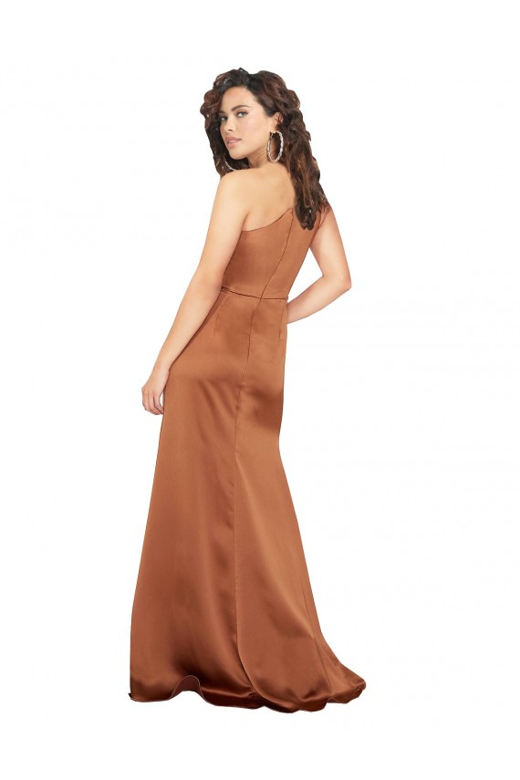 Sleeveless Orange A-Line One Shoulder Formal Dress / Bridesmaid Dress Maidstone