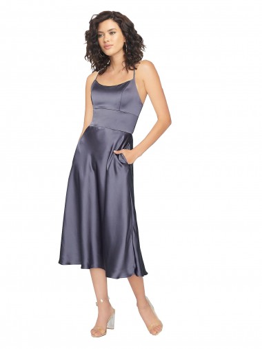 Sleeveless Dusk Criss Cross Back A-Line Scoop Neck Prom Dress / Bridesmaid Dress Maidstone