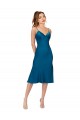 Sleeveless Peacock Blue Low Back A-Line V-Neck Prom Dress / Bridesmaid Dress Maidstone