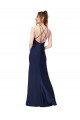 Sleeveless Sapphire Criss Cross Back Sheath High Neck Formal Evening Gown / Prom Dress / Bridesmaid Dress Maidstone