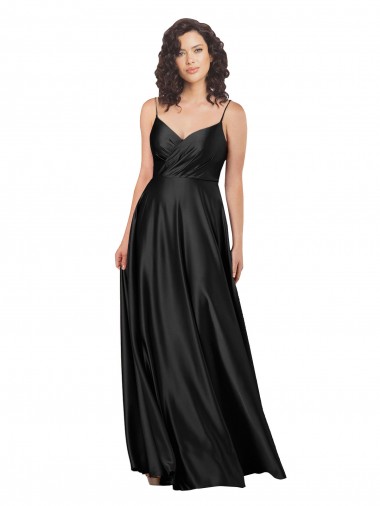 Sleeveless Black Low Back A-Line V-Neck Formal Dress / Bridesmaid Dress Maidstone