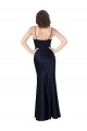 Sleeveless Dark Navy A-Line Cowl Neck Black Tie Evening Gown / Prom Dress / Bridesmaid Dress Maidstone