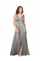 Sleeveless Pearl Grey A-Line V-Neck Formal Evening Gown / Prom Dress / Bridesmaid Dress Maidstone