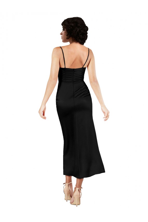 Sleeveless Black A-Line Spaghetti Straps Formal Evening Gown / Prom Dress / Bridesmaid Dress Maidstone