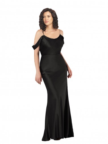 Sleeveless Black Low Back A-Line Off the Shoulder Formal Dress / Bridesmaid Dress Maidstone