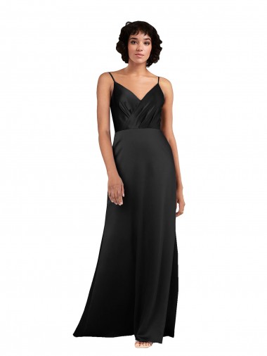 Sleeveless Black Column V-Neck Formal Evening Gown / Prom Dress / Bridesmaid Dress Maidstone