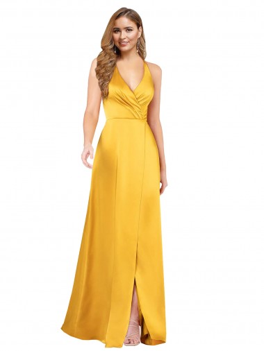 Sleeveless Open Back A-Line V-Neck Formal Dress / Bridesmaid Dress Maidstone