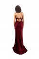 Sleeveless Burgundy Criss Cross Open Back Sheath Silk like Satin Cowl Neck Formal Evening Gown / Prom Dress / Bridesmaid Dress Maidstone