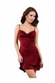 Sleeveless Burgundy Criss Cross Open Back Sheath Cowl Neck Formal Evening Gown / Prom Dress / Bridesmaid Dress Maidstone