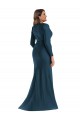Long Sleeves Atlantic Blue Mermaid V-Neck Formal Plus Size Evening Gown / Prom Dress / Bridesmaid Dress Maidstone