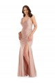 Sleeveless Dusty Pink Mermaid V-Neck Formal Plus Size Evening Gown / Prom Dress / Bridesmaid Dress Maidstone