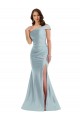 Sleeveless Light Sky Blue Mermaid One Shoulder Formal Evening Gown / Prom Dress / Bridesmaid Dress Maidstone