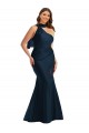 Sleeveless Dark Navy Mermaid One Shoulder Formal Plus Size Evening Gown / Prom Dress / Bridesmaid Dress Maidstone