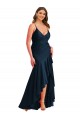 Sleeveless Dark Navy Mermaid Spaghetti Straps High Low Plus Size Evening Gown / Prom Dress / Bridesmaid Dress Maidstone