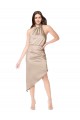 Sleeveless Champagne Pink A-Line Halter Neck High Low Prom Dress / Bridesmaid Dress Maidstone