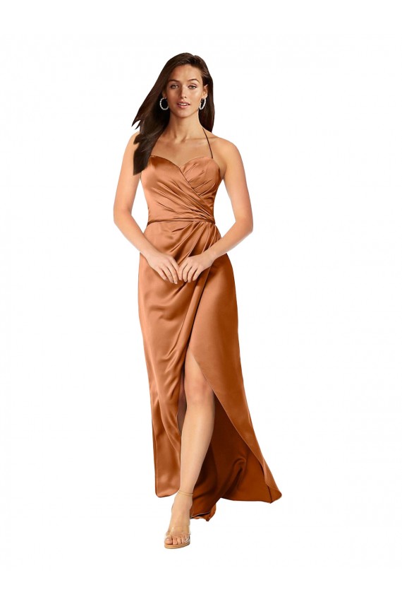 Sleeveless Orange Low Back A-Line Spaghetti Straps High Low Evening Gown / Prom Dress / Bridesmaid Dress Maidstone