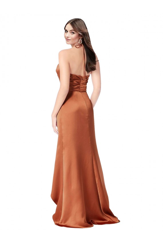 Sleeveless Orange Low Back A-Line Spaghetti Straps High Low Evening Gown / Prom Dress / Bridesmaid Dress Maidstone