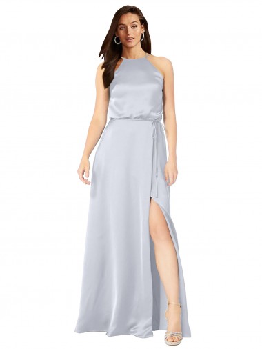 Sleeveless Fog Low Back A-Line Halter Neck Formal Evening Gown / Bridesmaid Dress Maidstone