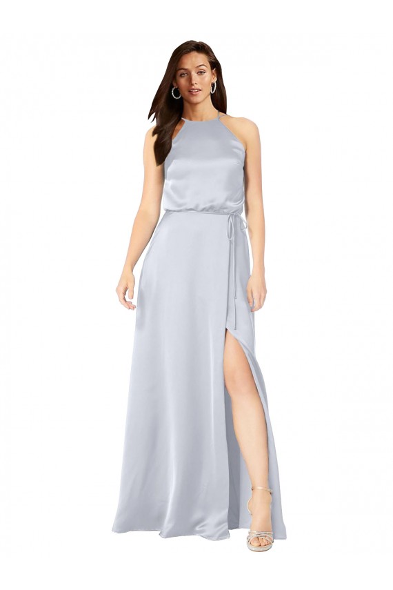 Sleeveless Fog Low Back A-Line Halter Neck Formal Evening Gown / Bridesmaid Dress Maidstone