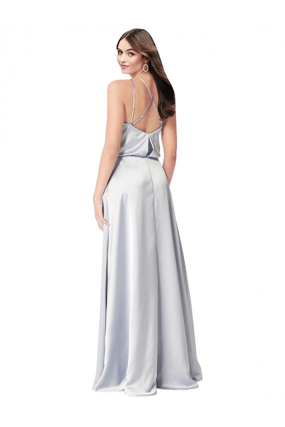 Sleeveless Fog Low Back A-Line Halter Neck Formal Evening Gown / Bridesmaid Dress Maidstone