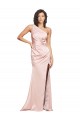 Sleeveless Pink Low Back Sheath Silk like Satin One Shoulder Formal Evening Gown / Prom Dress / Bridesmaid Dress Maidstone