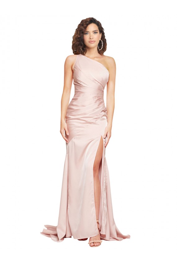 Sleeveless Pink Sheath One Shoulder Black Tie Evening Dress / Prom Dress / Bridesmaid Dress Maidstone