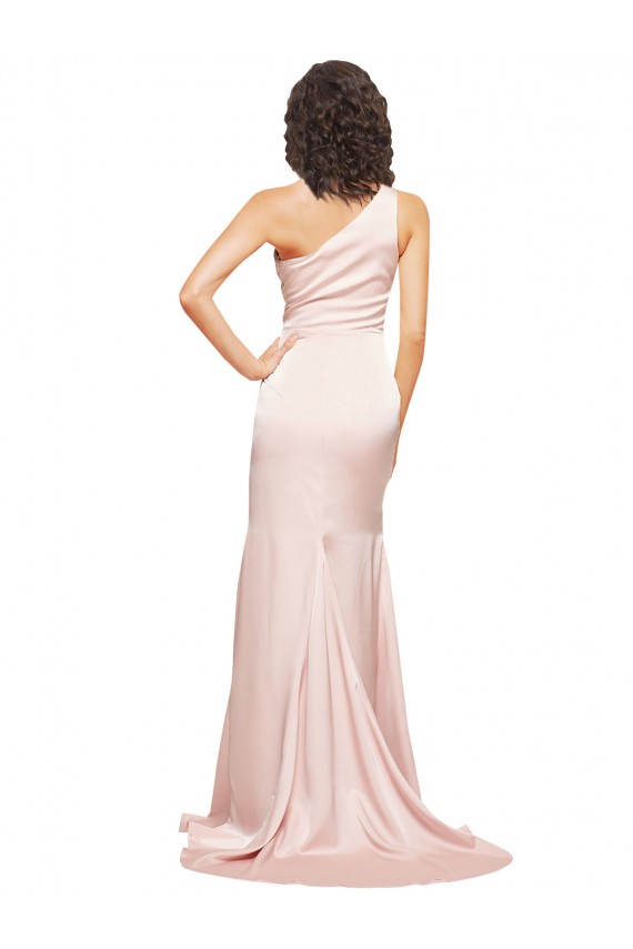 Sleeveless Pink Sheath One Shoulder Black Tie Evening Dress / Prom Dress / Bridesmaid Dress Maidstone