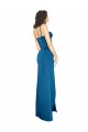 Sleeveless Peacock Blue Low Back Sheath Spaghetti Straps Formal Evening Gown / Prom Dress / Bridesmaid Dress Maidstone
