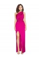 Sleeveless Fuchsia Sheath Silk like Satin One Shoulder Formal Evening Gown / Prom Dress / Bridesmaid Dress Maidstone