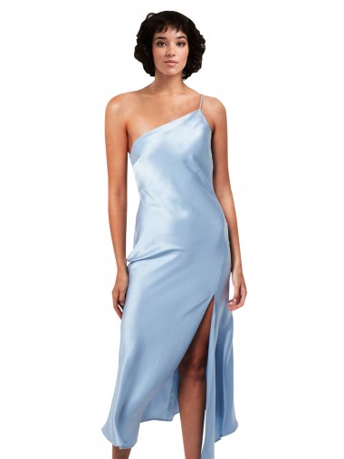 Sleeveless Light Sky Blue A-Line One Shoulder Formal Evening Gown / Prom Dress / Bridesmaid Dress Maidstone