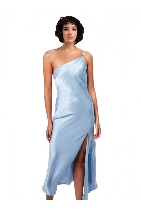 Sleeveless Light Sky Blue A-Line One Shoulder Formal Evening Gown / Prom Dress / Bridesmaid Dress Maidstone