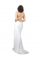 Sleeveless White Criss Cross Open Back Sheath Cowl Neck Beach Wedding Dresses Maidstone
