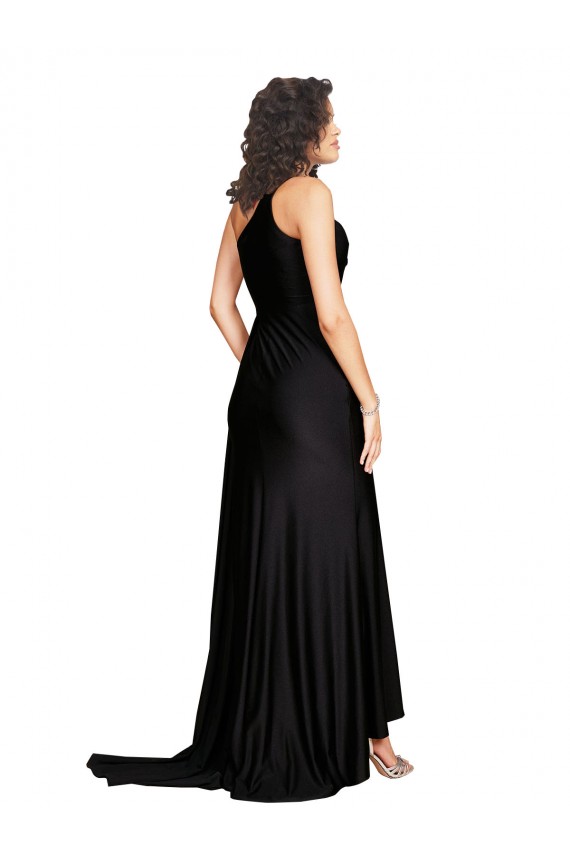 Sleeveless Black A-Line One Shoulder Black Tie Evening Gown / Prom Dress / Bridesmaid Dress Maidstone