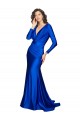 Long Sleeves Royal Blue V-Back Mermaid V-Neck Formal Evening Gown / Prom Dress / Bridesmaid Dress Maidstone