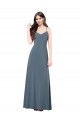 Sleeveless Slate Grey Low Back A-Line V-Neck Prom Dress / Bridesmaid Dress Maidstone